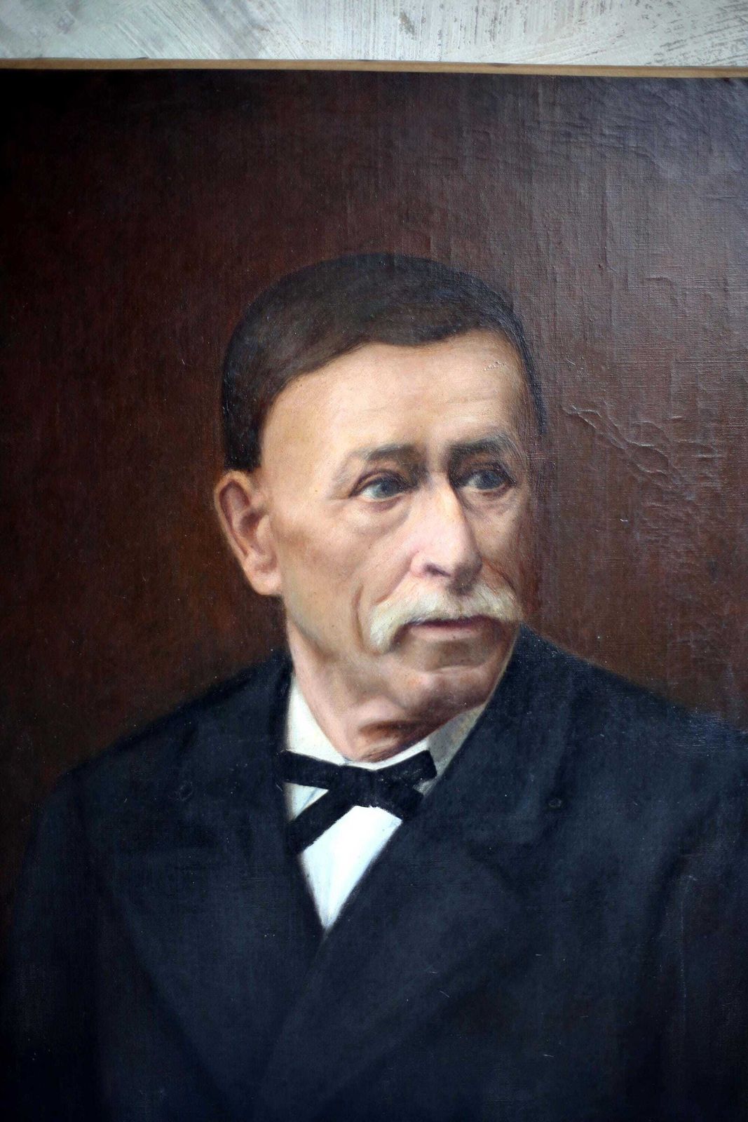 Original Antique Male Portrait Painting French Man Oil On Canvas photo 345.0