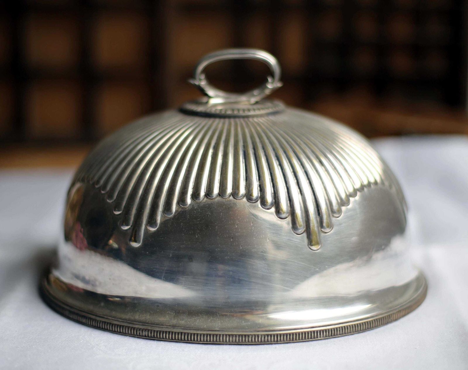 Antique Silver Food Dome Oval Cloche Bell Food Cover Mappin & Webb photo furniture