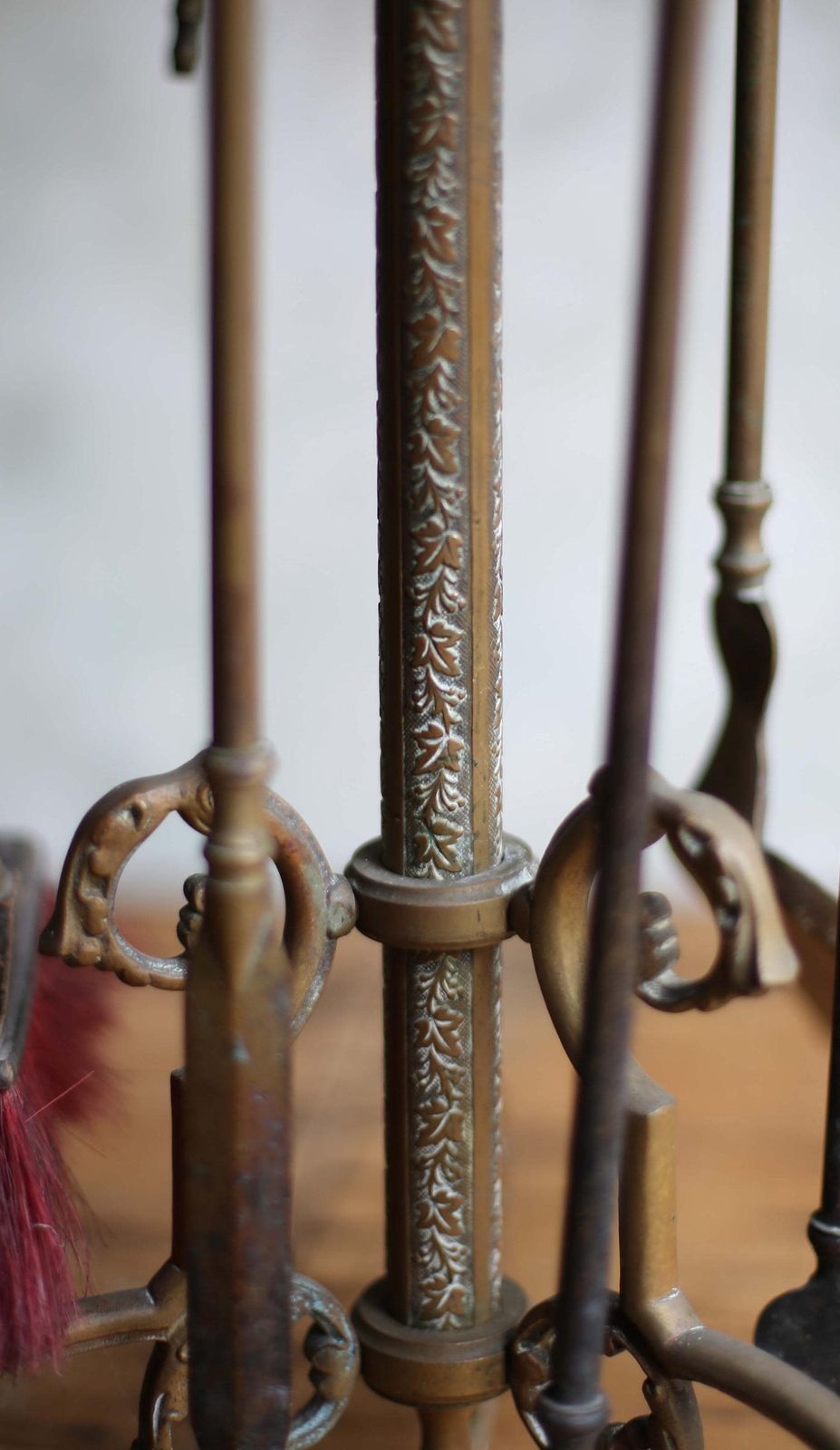 Antique French Bronze Companion Set Rococo Claw Feet Fireside Hearth Tools Fire Irons photo buy