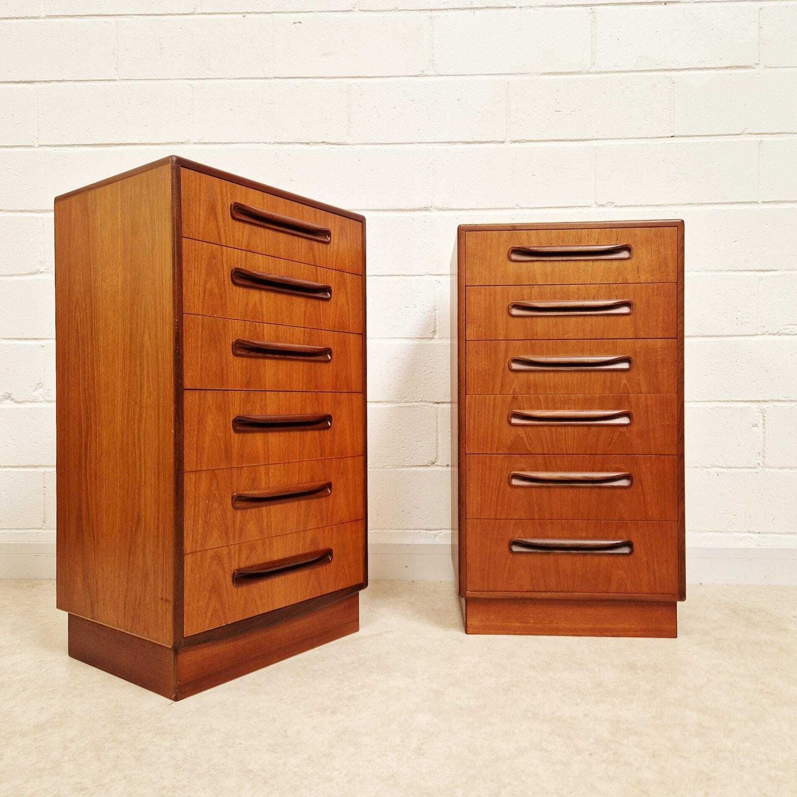 V.B Wilkins For G Plan Fresco Tallboy Chest Of Drawers & Bedside Cabinets Bedroom Set Pg193a photo furniture