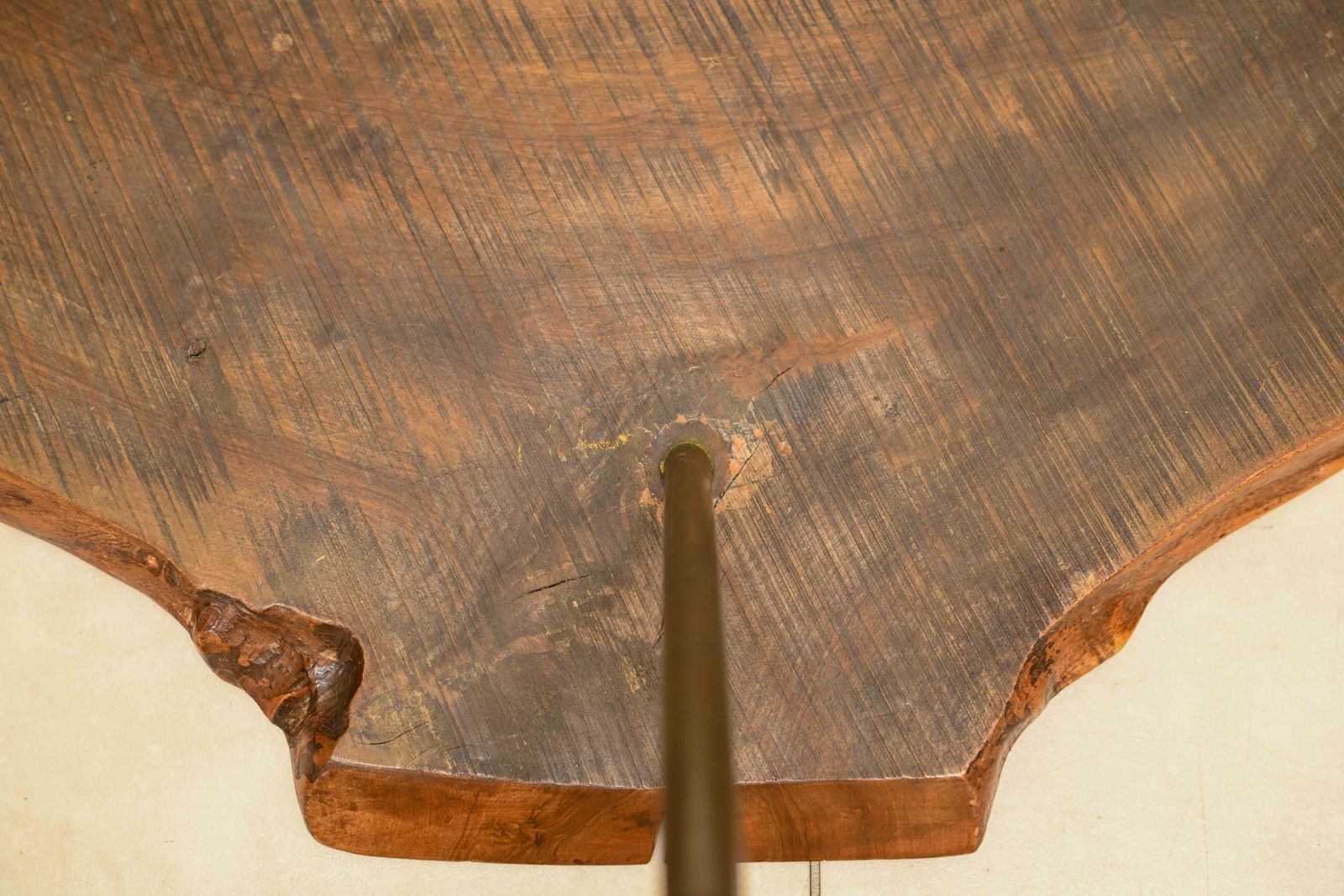 Furniture Mid Century Freeform Live Edge Tripod Coffee Table In The Manner Of Carl Auböck, C.1950s/60s photo