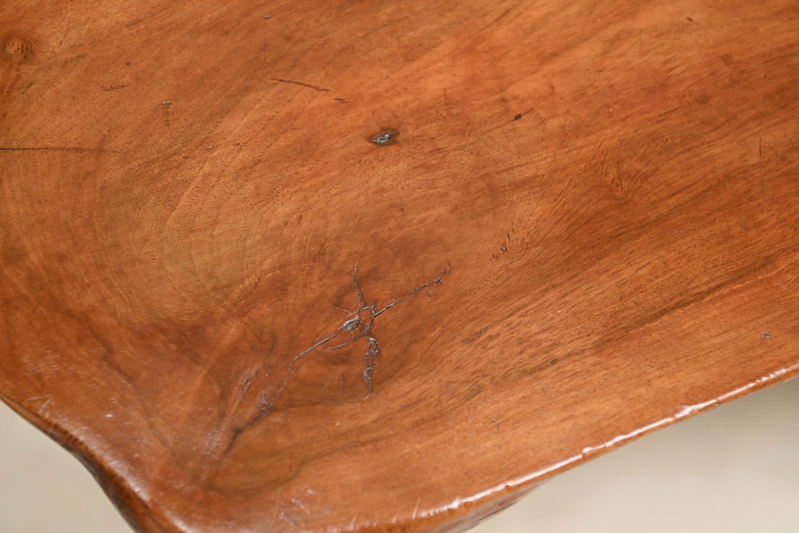 Mid Century Freeform Live Edge Tripod Coffee Table In The Manner Of Carl Auböck, C.1950s/60s photo buy