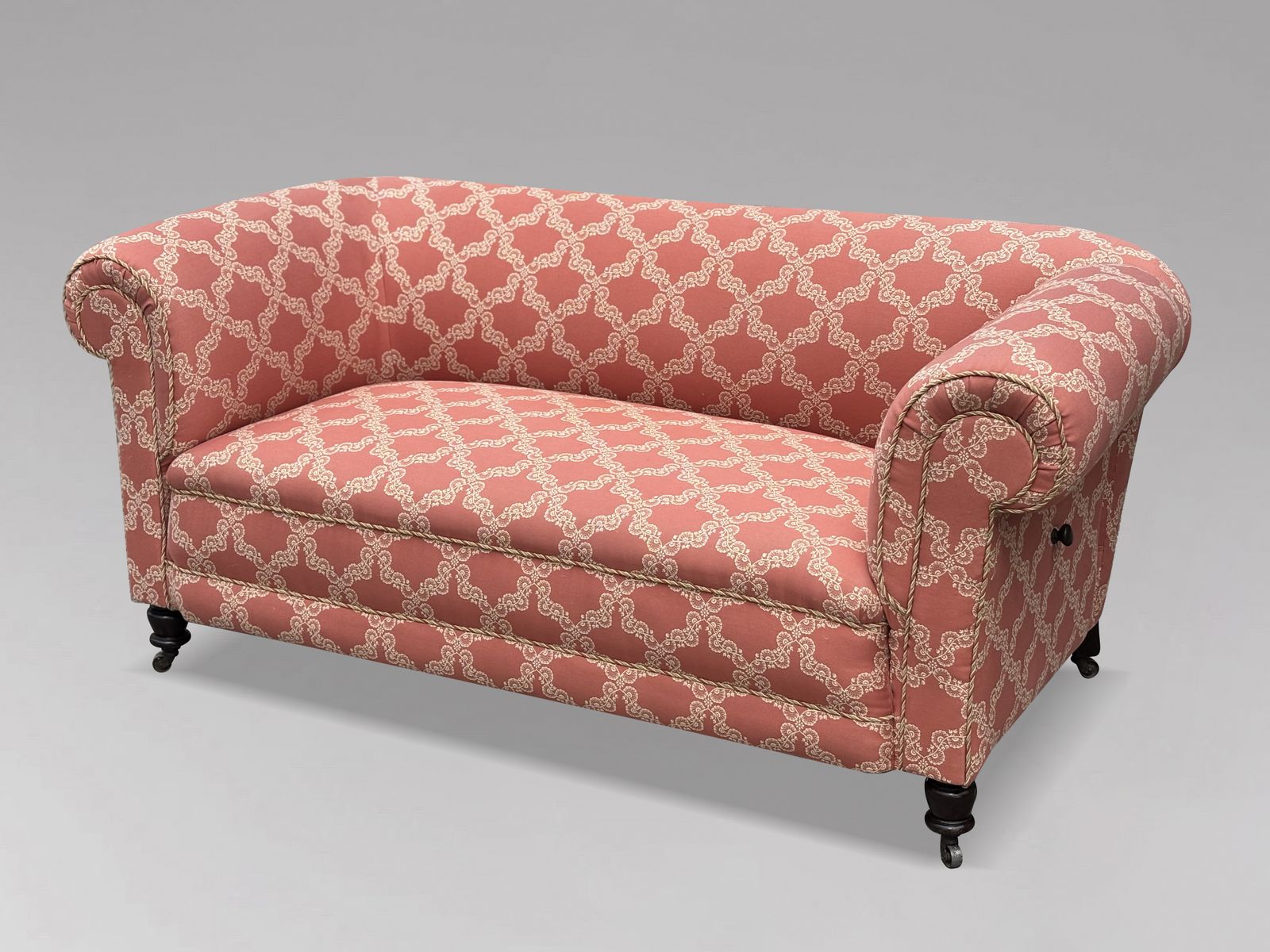19th Century Victorian Period Upholstered Drop End Chesterfield Sofa photo furniture