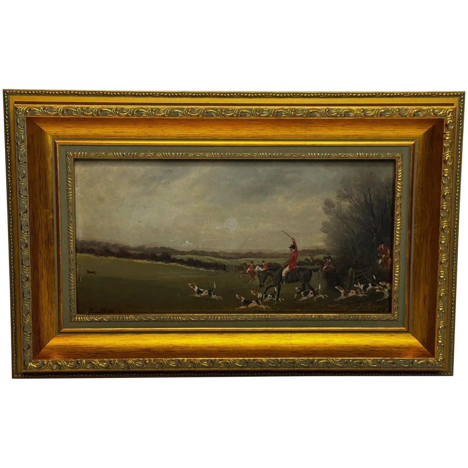 Victorian Oil Painting View Halloo (The Berkeley Hunt) C1880 By Charles Faulkner