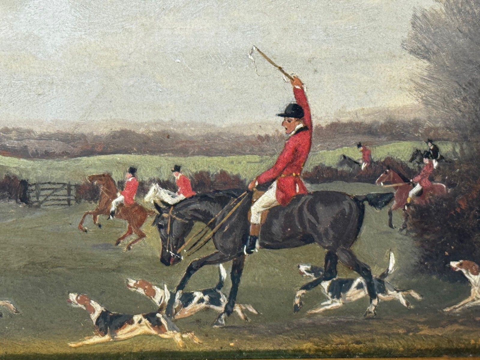 Victorian Oil Painting View Halloo (The Berkeley Hunt) C1880 By Charles Faulkner photo for sale