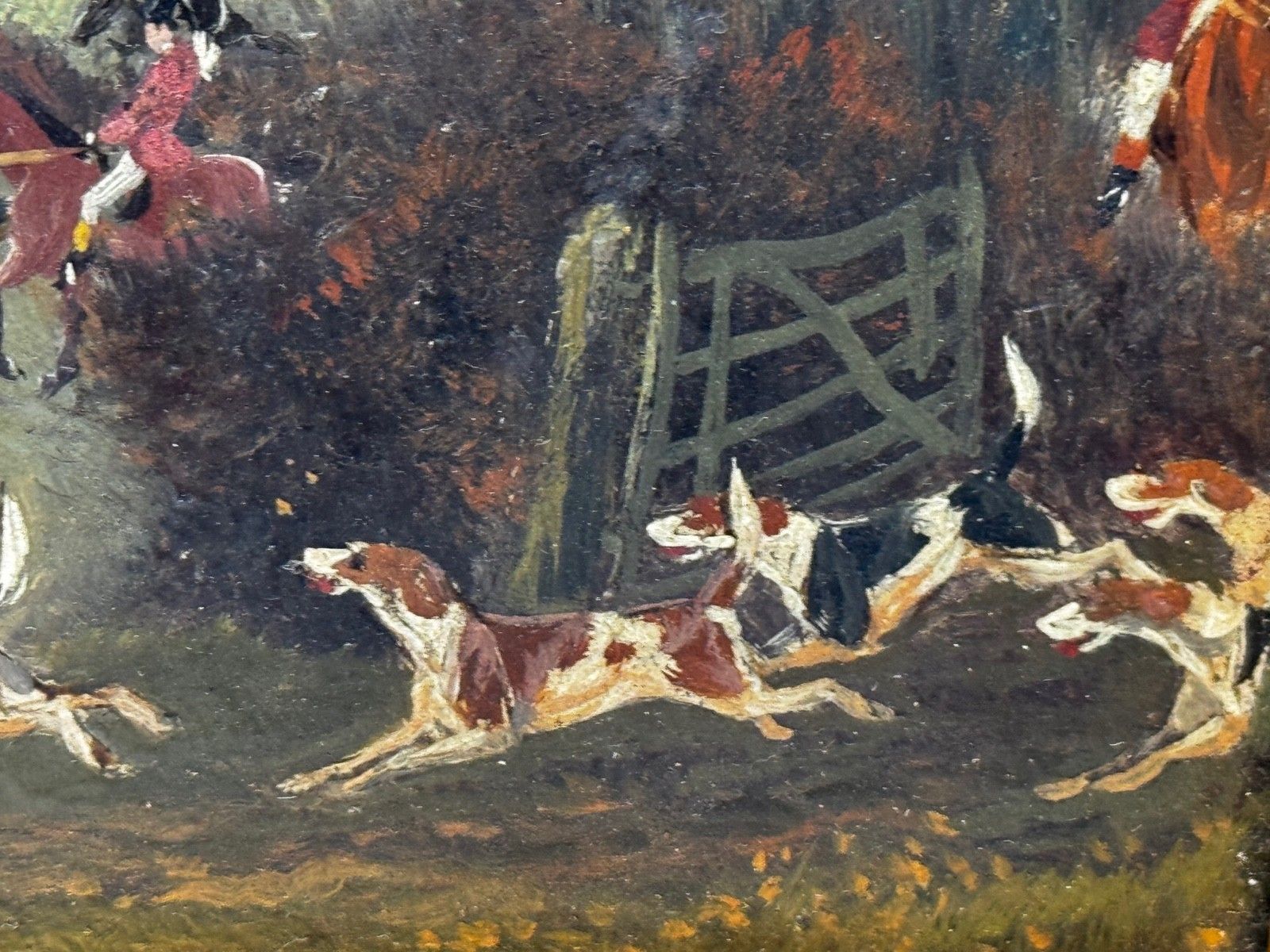 photo for sale Victorian Oil Painting View Halloo (The Berkeley Hunt) C1880 By Charles Faulkner