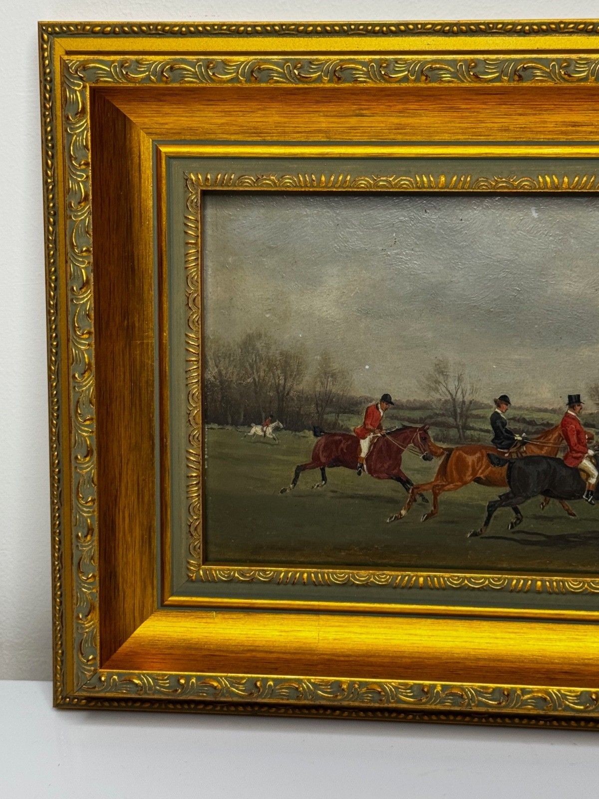 photo for sale Victorian Oil Painting C1880 Full Cry (The Berkeley Hunt) By Charles Faulkner