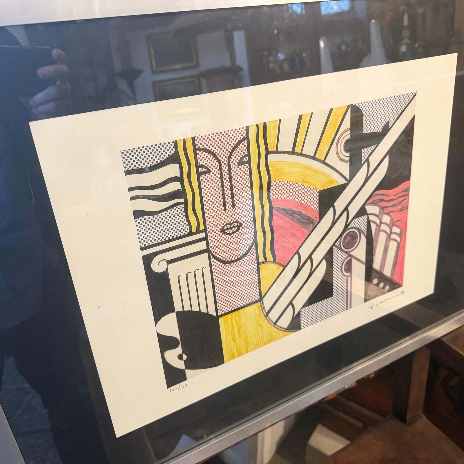 photo vinterior 21st Century Framed Pop Art 100/150 Lithograph Modern Art By Roy Lichtenstein