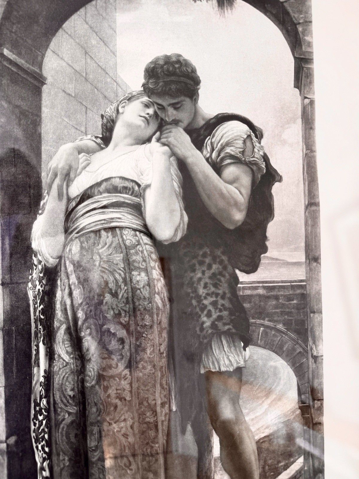 Antique Framed Photogravure "Wedded", After Painting By Lord Leighton 1920 photo vintage