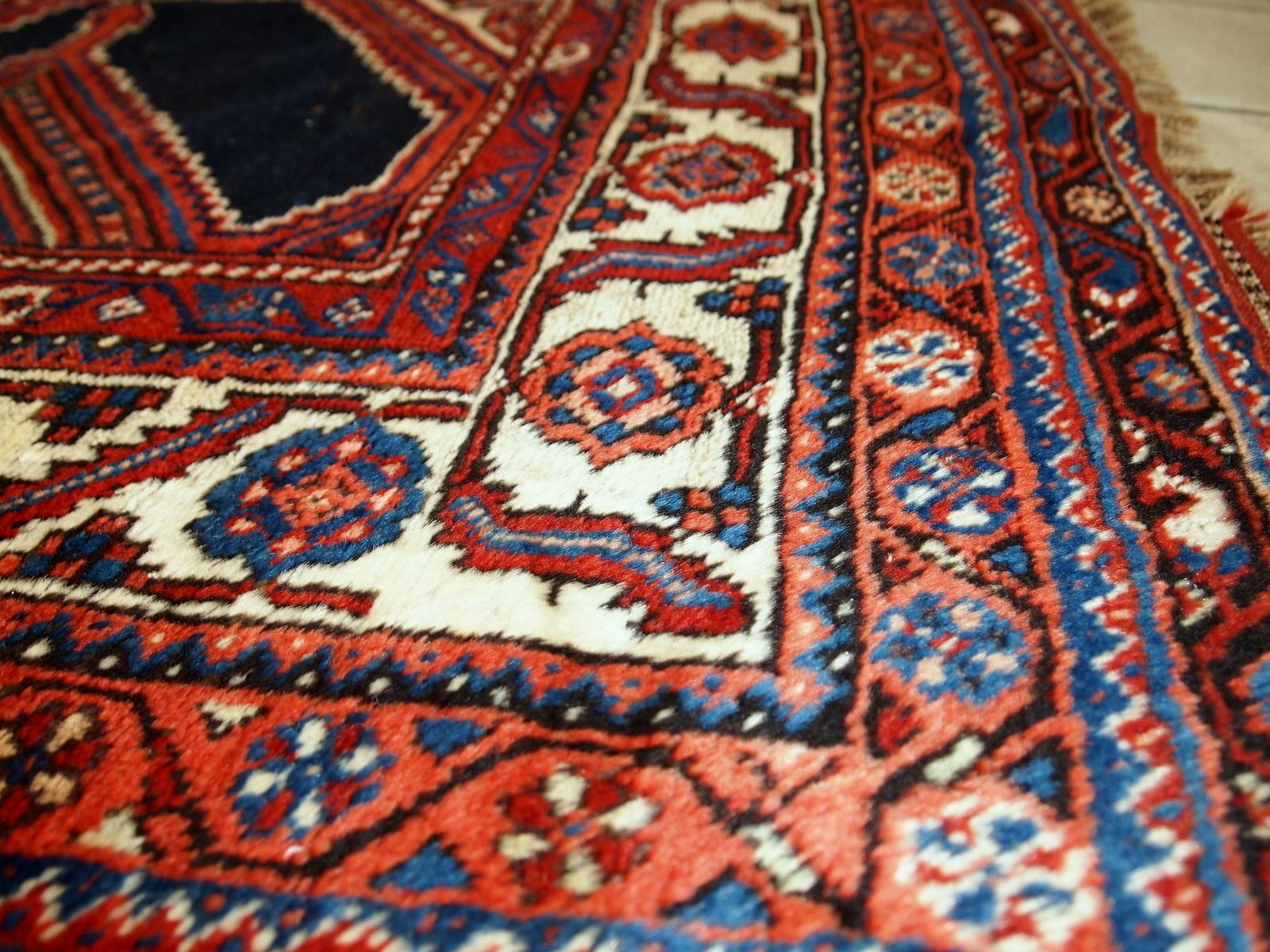 photo buy Handmade Antique Distressed Tribal Wool Rug — 4'9" × 11'2" — 1900s