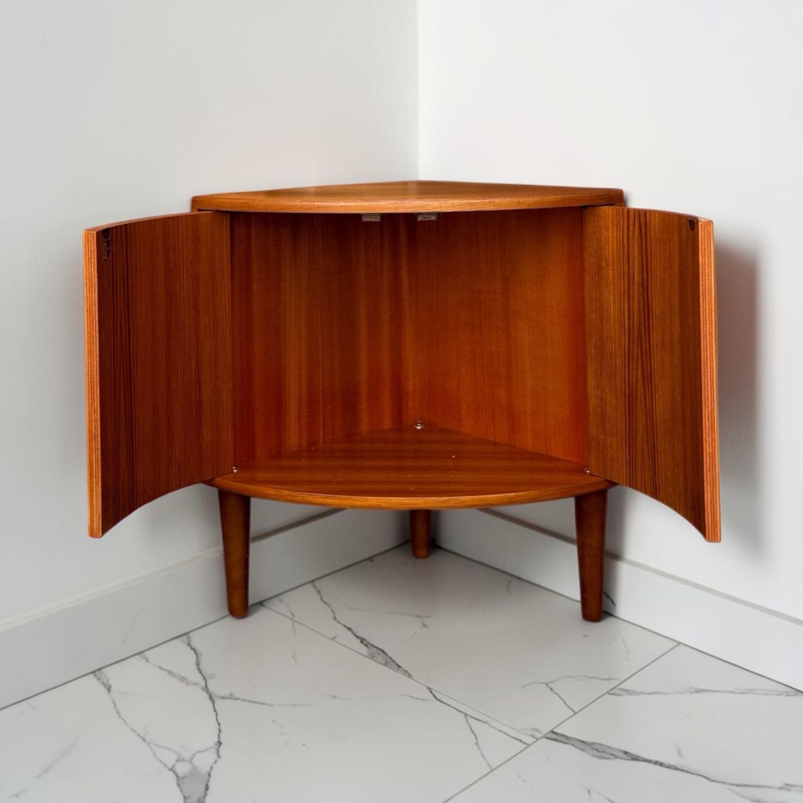 Pair Of G Plan Fresco Mid Century Modern Teak Corner / Bedside Cabinets photo for sale
