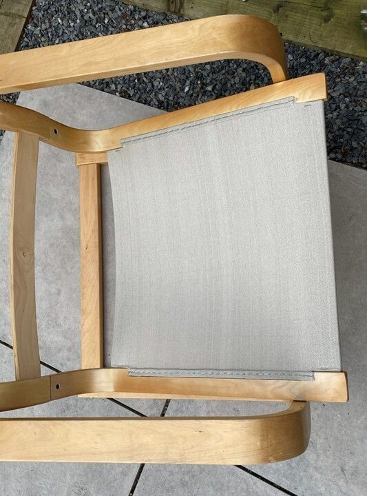 Bentwood Lounge Armchair With Black Faux Leather Cushions photo vinterior