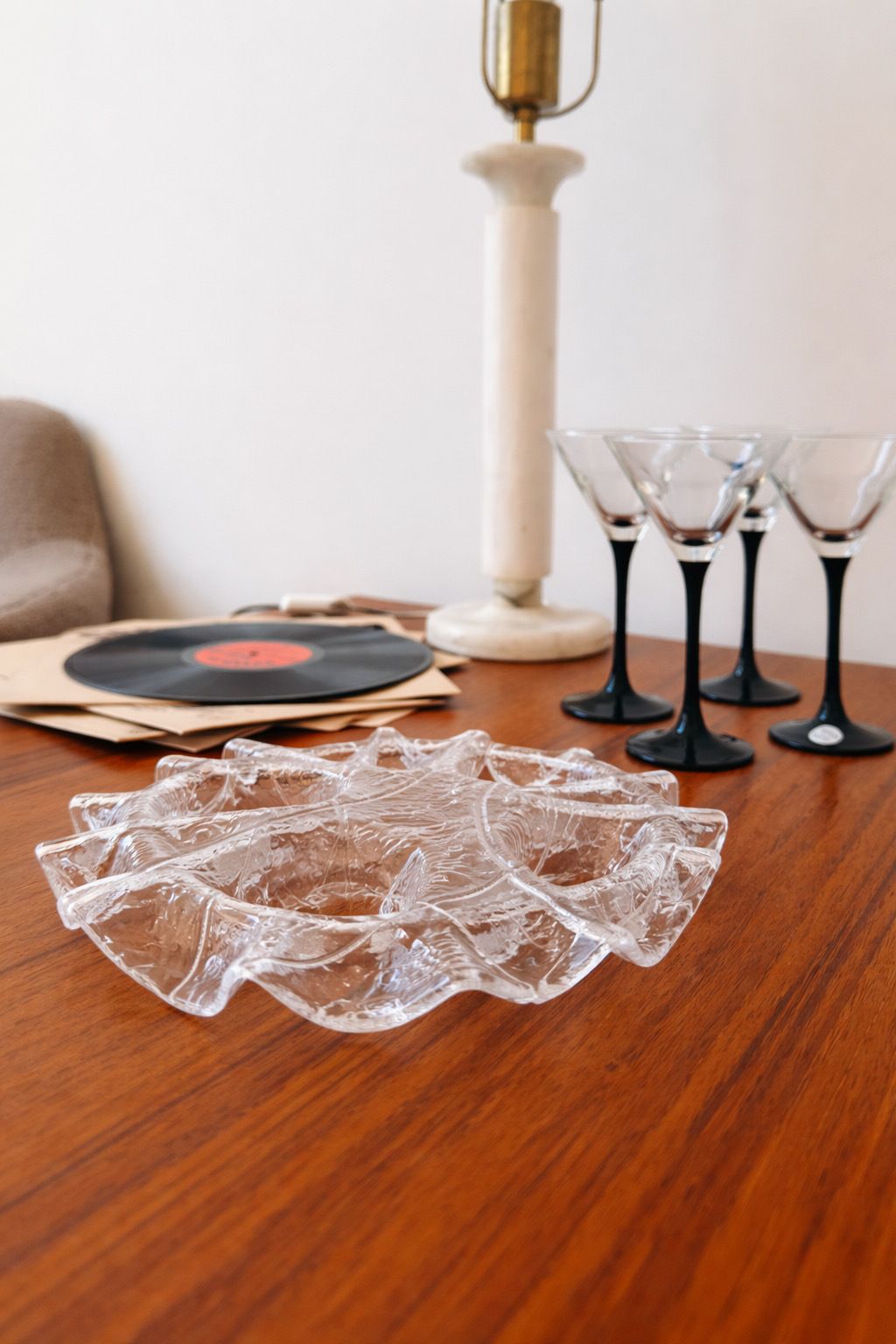 Vintage Glass Candleholder By Muurla, Finland, 1980s photo furniture