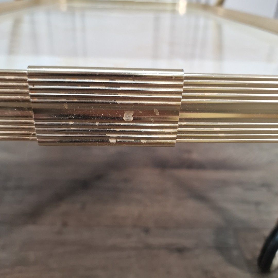 photo buy Vintage Drinks Tea Trolley Faux Marble Gold Metal Bar Cart Retro Mid Century