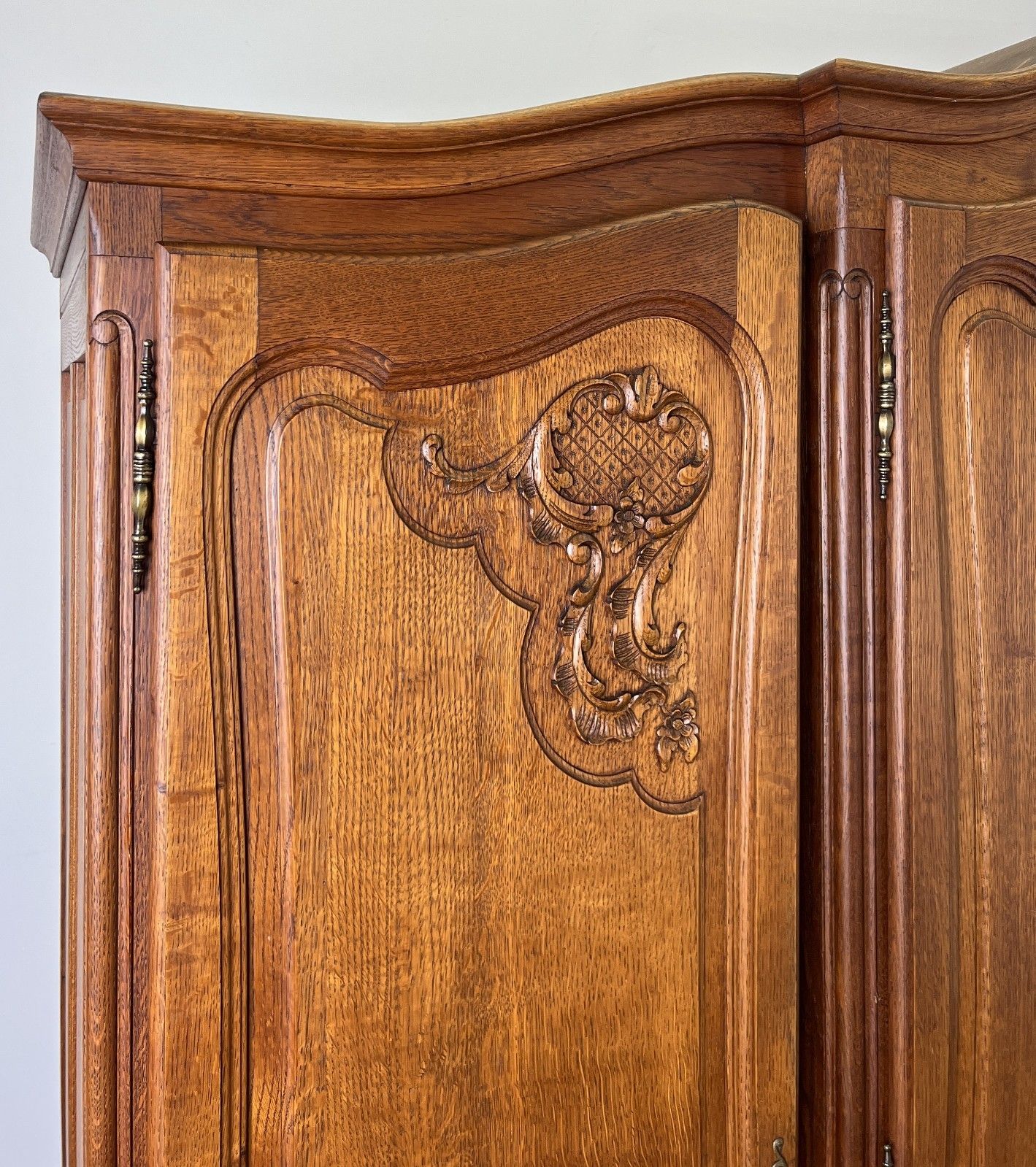 Wardrobe Vintage French Louis XVI Style Oak Four Door Carved Armoire Lot 6117 photo for sale