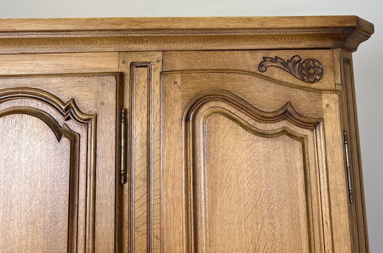 photo for sale Wardrobe Vintage French Style Oak Four Door Carved Armoire Cabinet Lot 6116