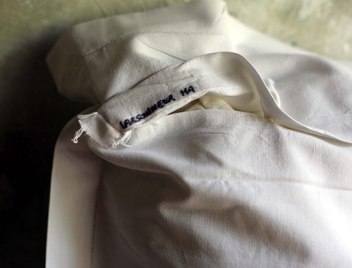 photo for sale Large French Antique Pillowcase Square White Cotton Embroidered Cushion Cover