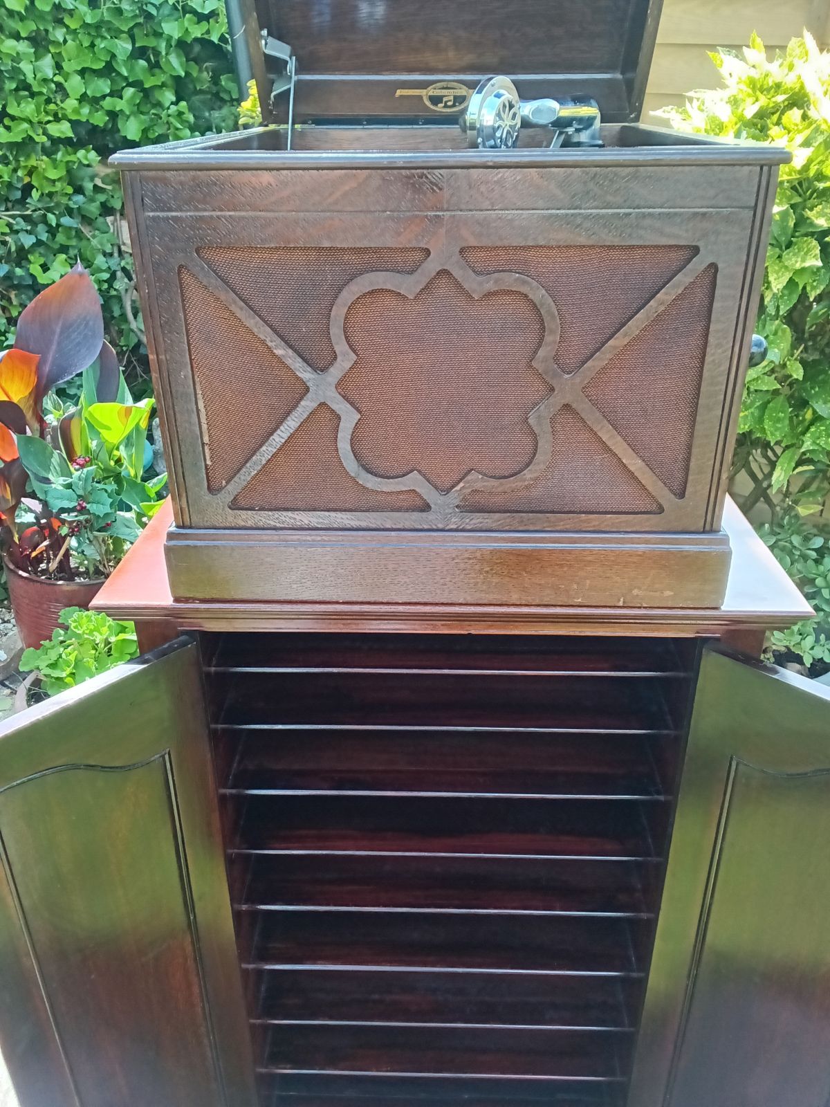 Antique Mahogany 1920's / 30's Music / Record Cabinet On Stand. With Colombia Grifonola. photo buy