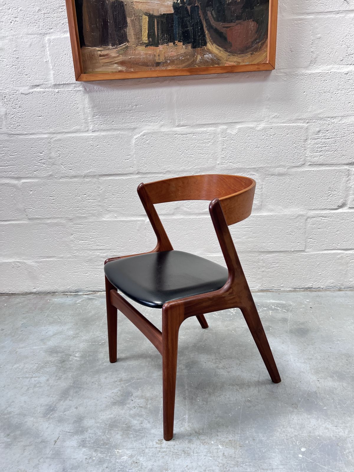 Furniture Set Of 8 Danish Mid Century Kai Kristiansen Model 68 “Fire” Dining Chairs, 1960s photo