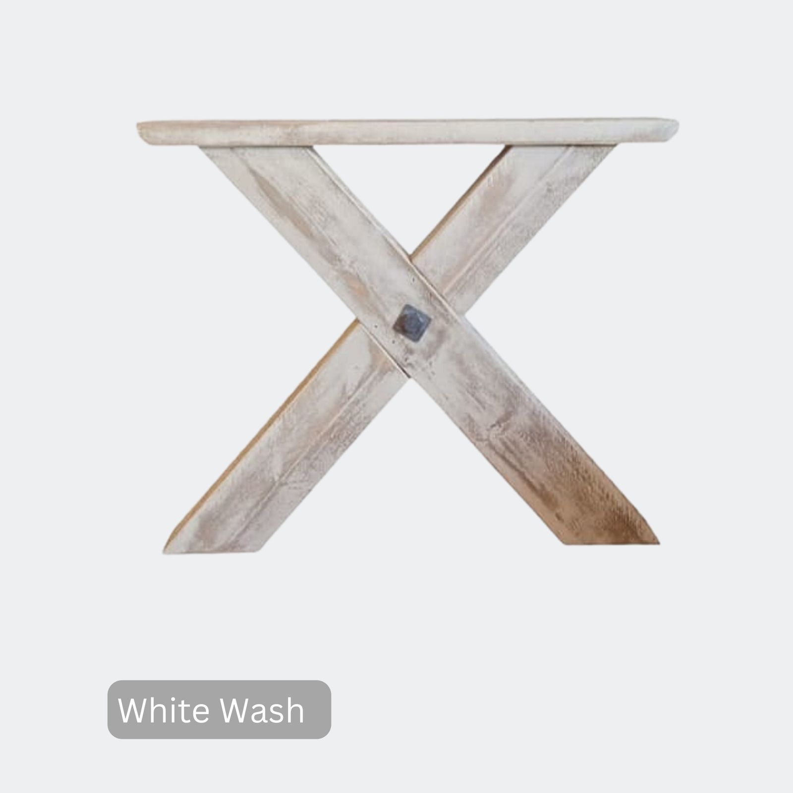 photo for sale Reclaimed Rustic Wood X Frame Base Table