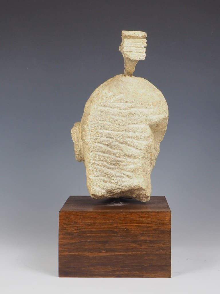 Antique Venetian Stone Head Of A Roman Gladiator photo vintage