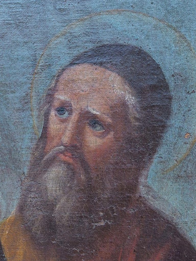 Antique Italian School Religious Oil Painting "The Visitation" photo for sale