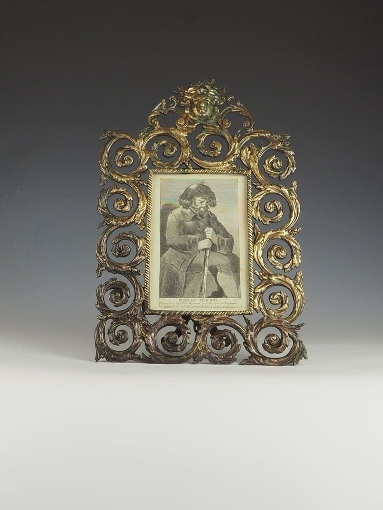 Antique French Bronze Baroque Photo Frame (Stamped)
