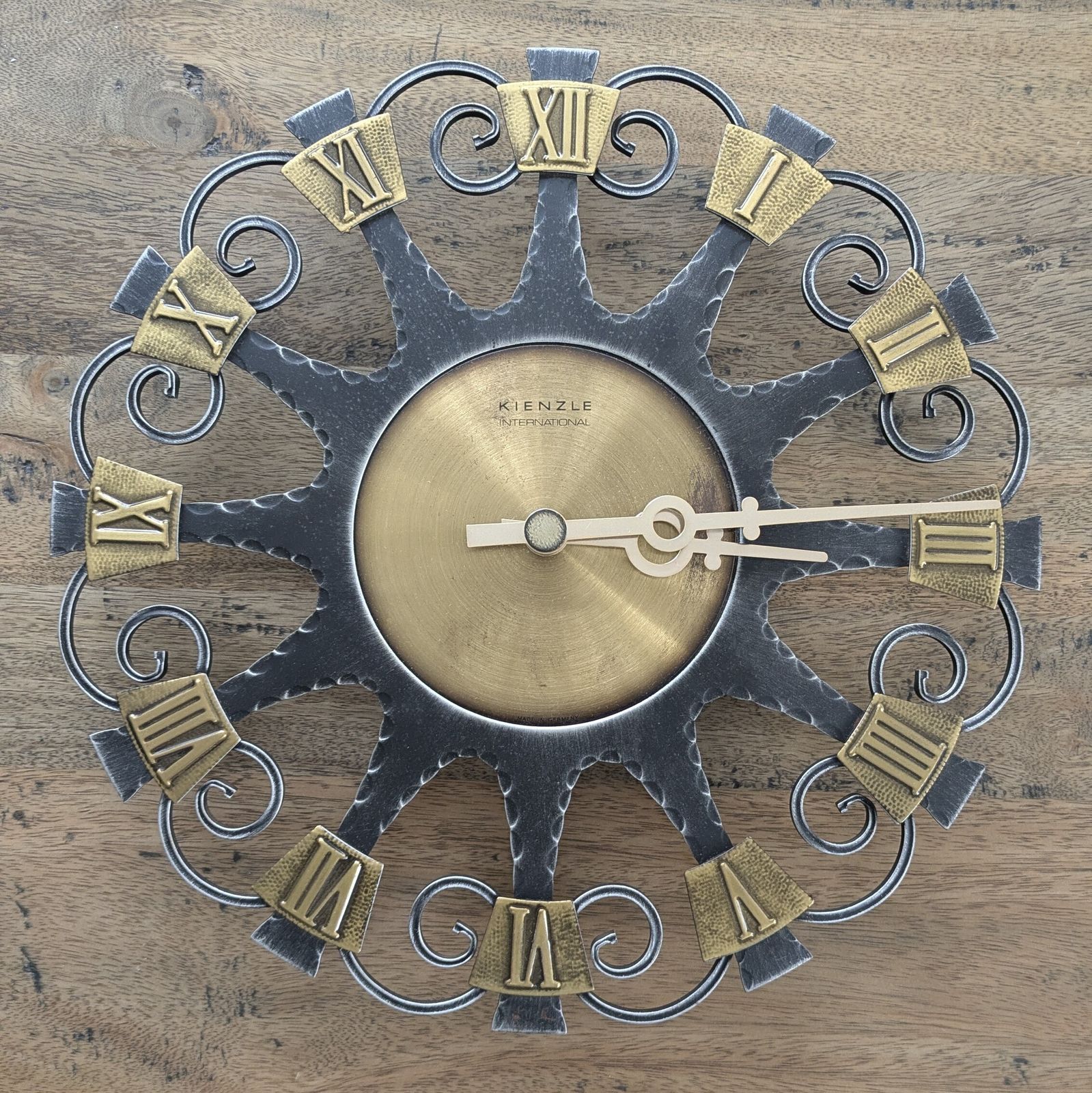 Kienzle International Mid Century Brutalist Wall Clock — 1960s/70s West Germany