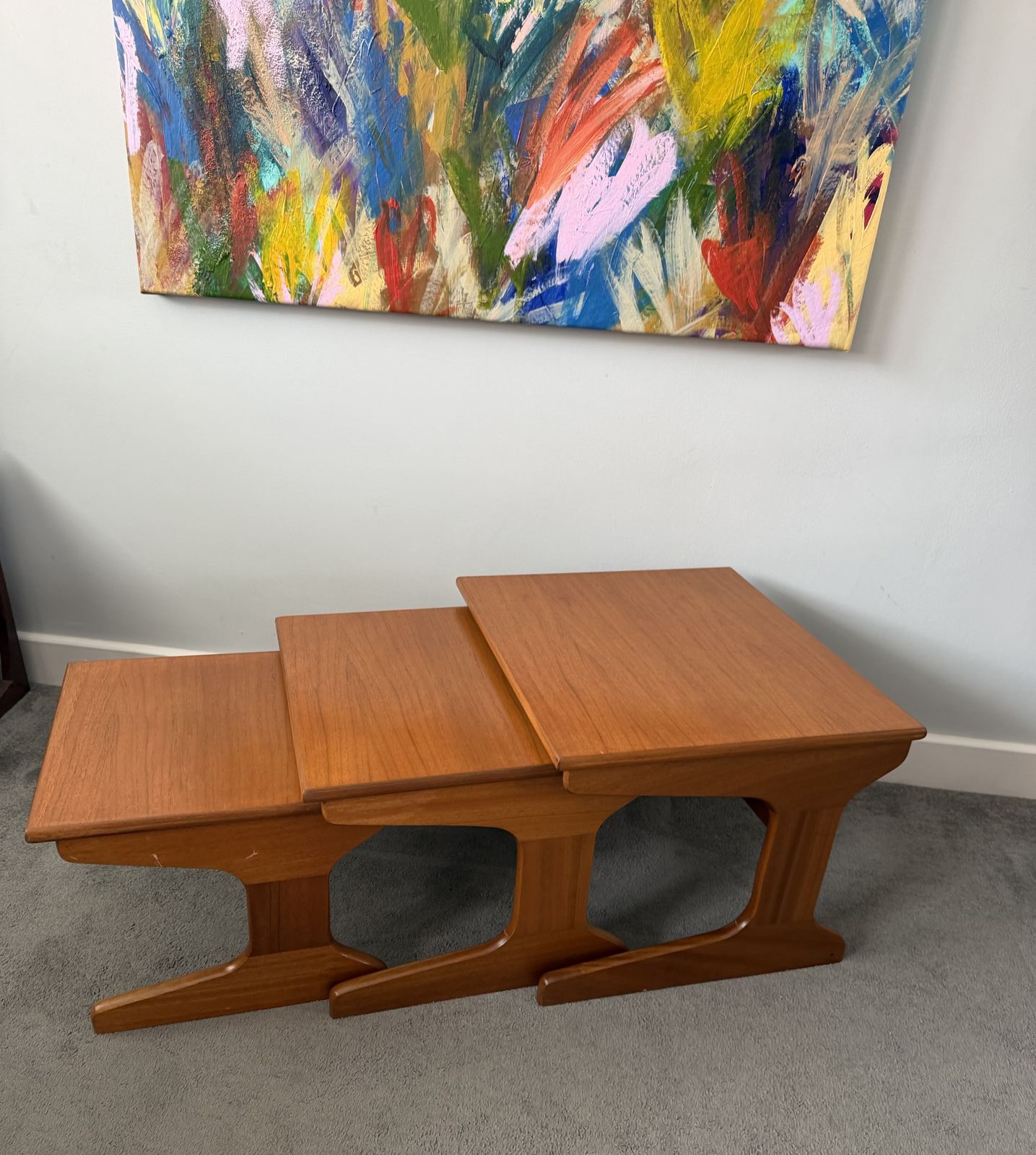 Portwood Mid Century Teak Nest Of Three Tables
