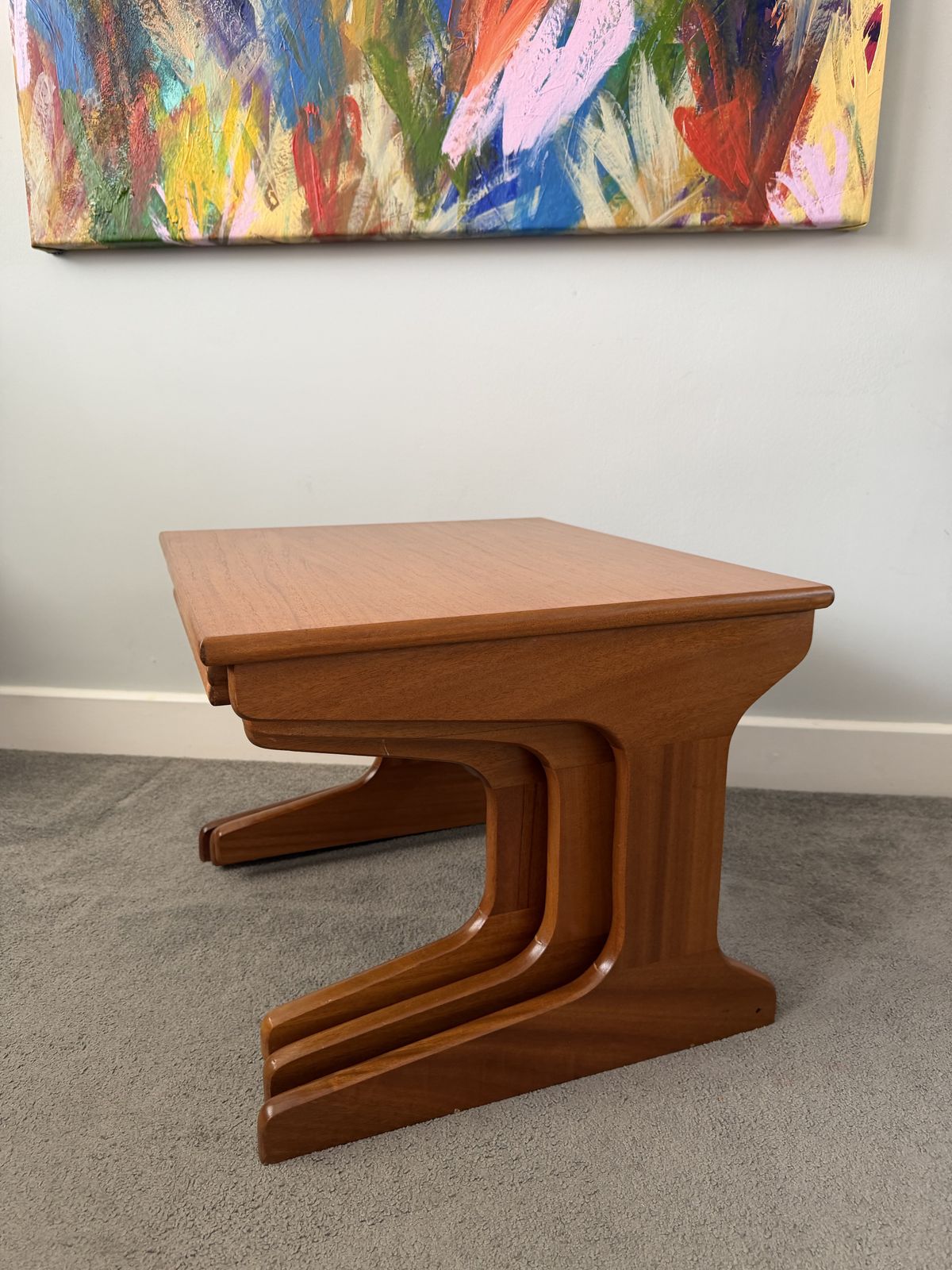 Portwood Mid Century Teak Nest Of Three Tables photo 325.0