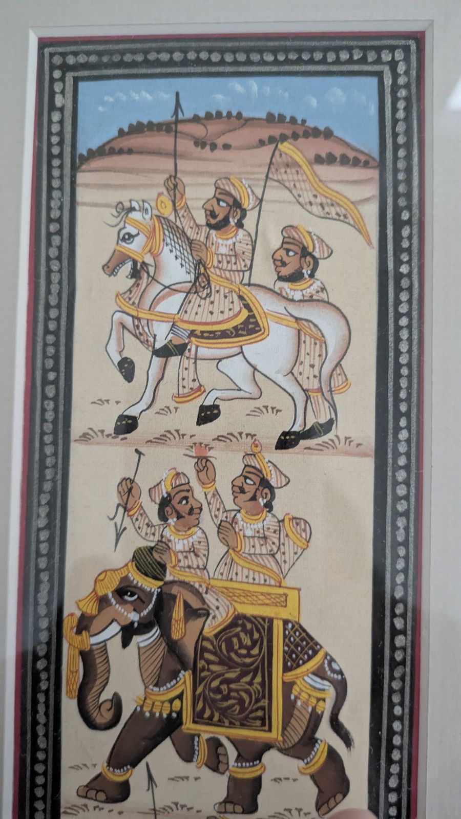 Rajasthani Miniature Painting On Silk — Royal Procession, Hand Painted, India photo buy