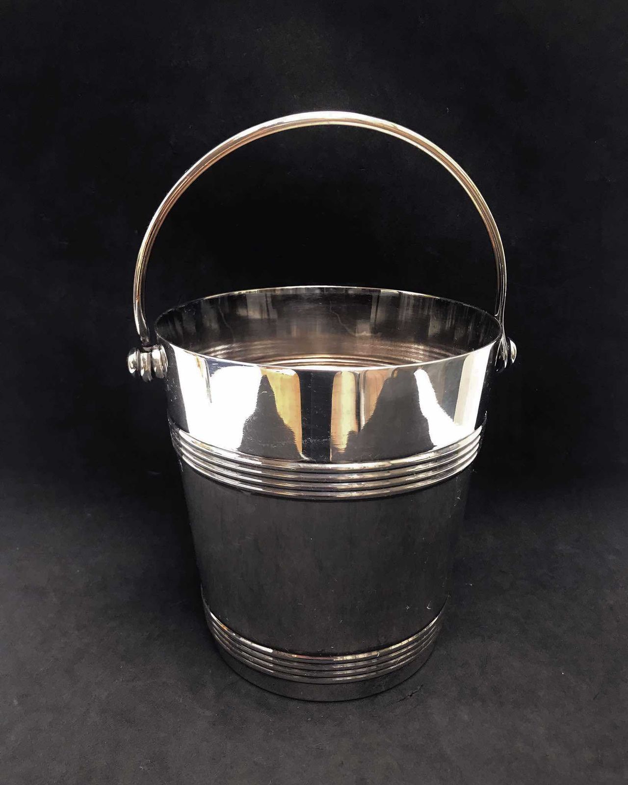 Vintage Christofle Biarritz Ice Bucket: Silver Plated Art Deco Barware photo furniture