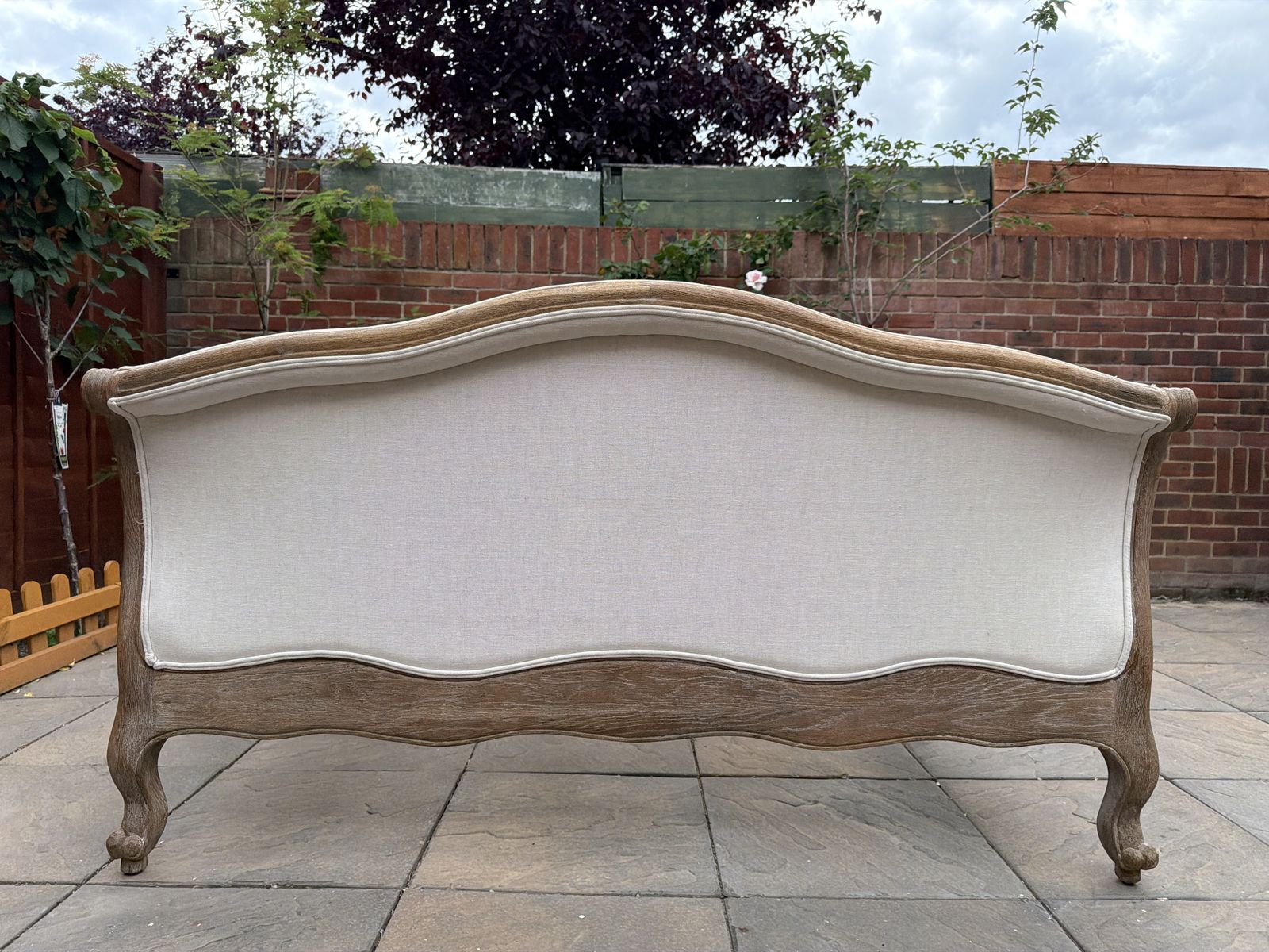 photo buy Stunning Loaf Antoinette French Sleigh Upholstered Solid Oak Double Size Bed Frame   Rrp £1,395