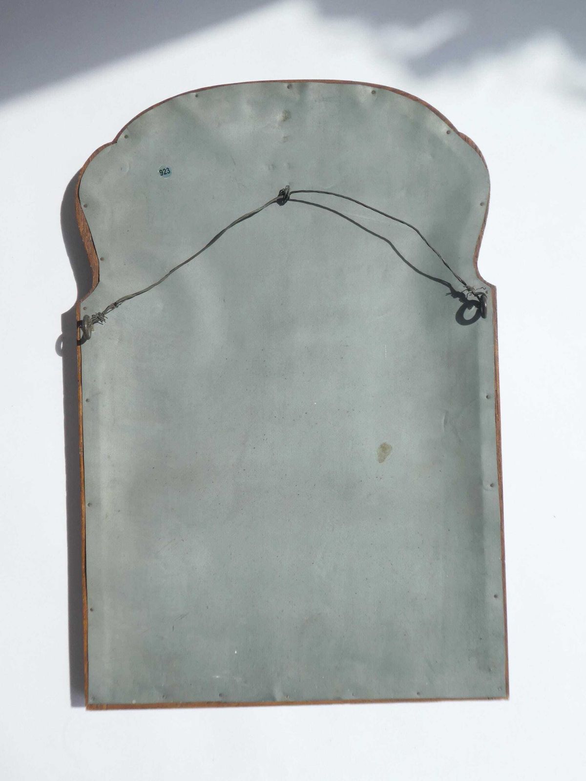 Antique Small Scalloped Wooden Wall Mirror, Dutch Wood Framed Mirror, Farmhouse Decor, photo vintage