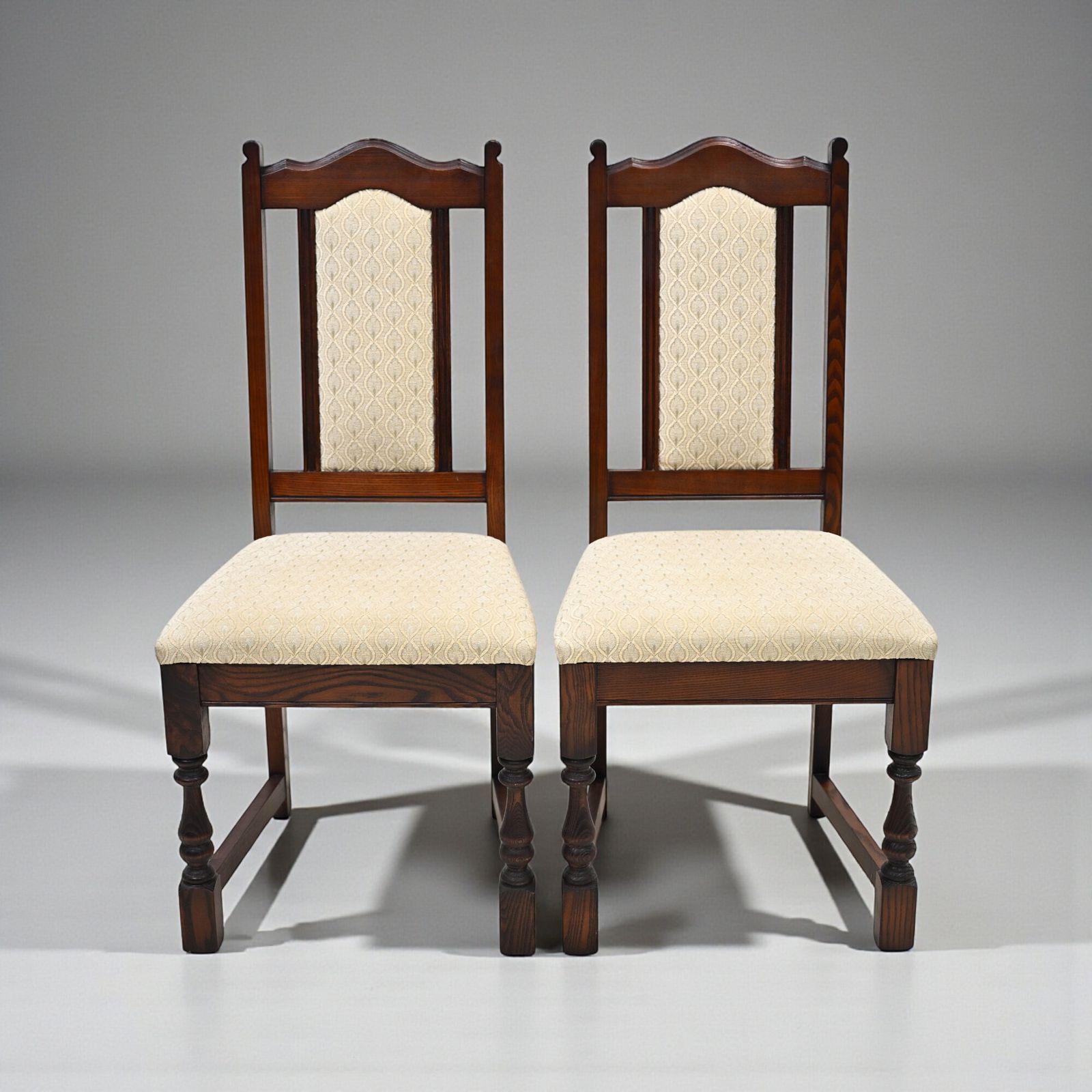2 Old Charm Dining Chairs Solid Oak Tudor Brown Finish Exc Free Uk Delivery photo furniture