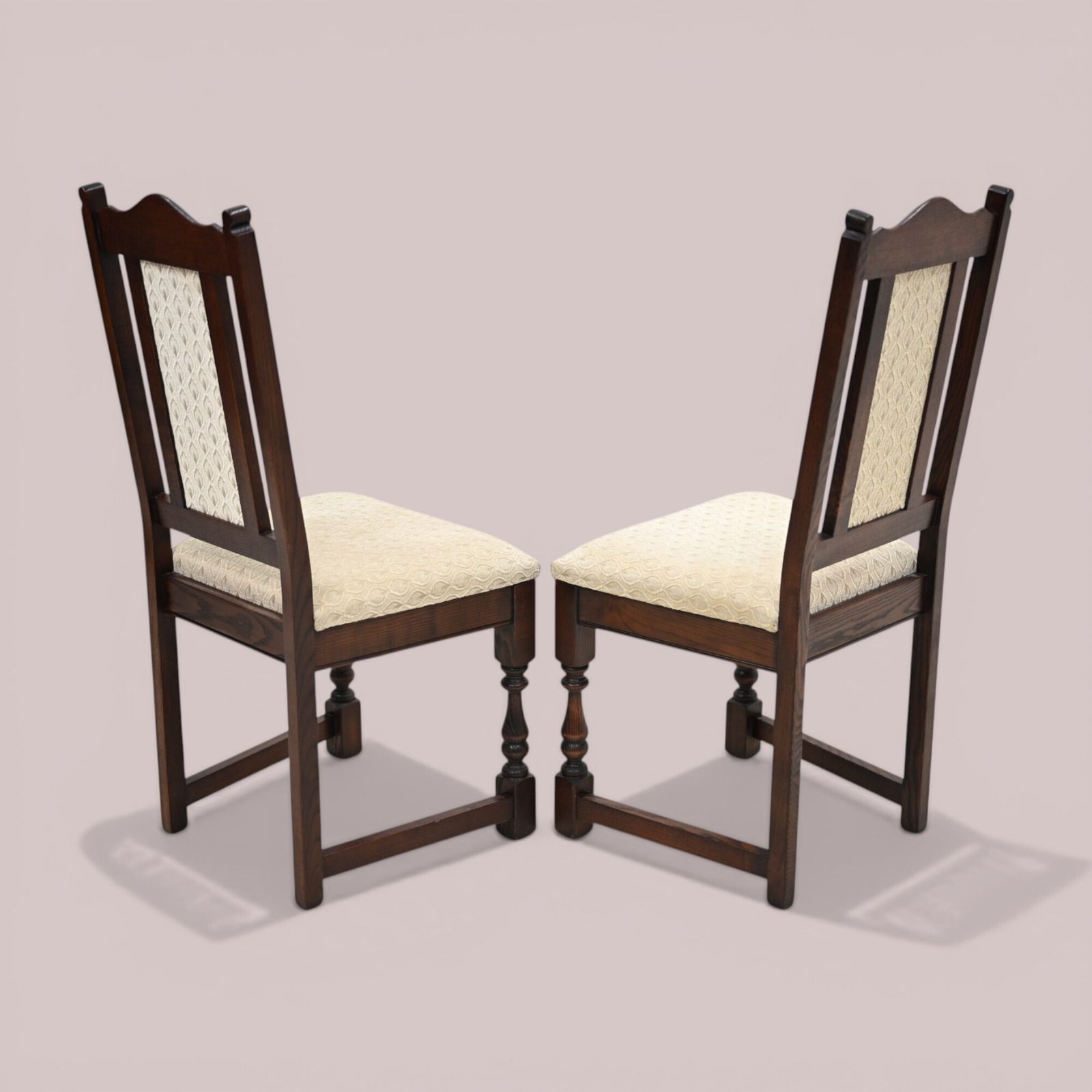 2 Old Charm Dining Chairs Solid Oak Tudor Brown Finish Exc Free Uk Delivery photo buy