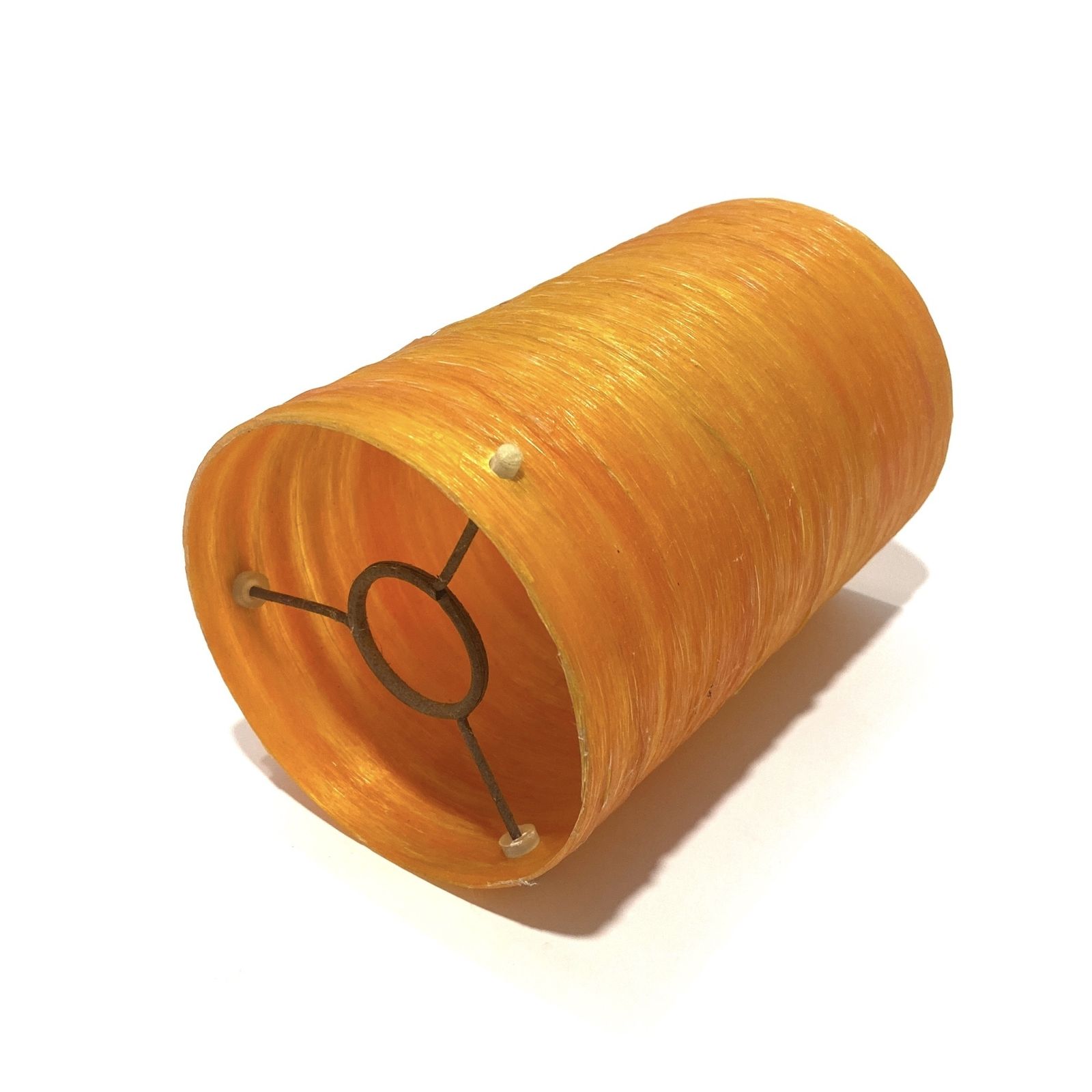 Vintage Spun Fibreglass Lampshade In Orange (6" X 4"), 1960s Shattaline Light Fitting Shade photo 50.0