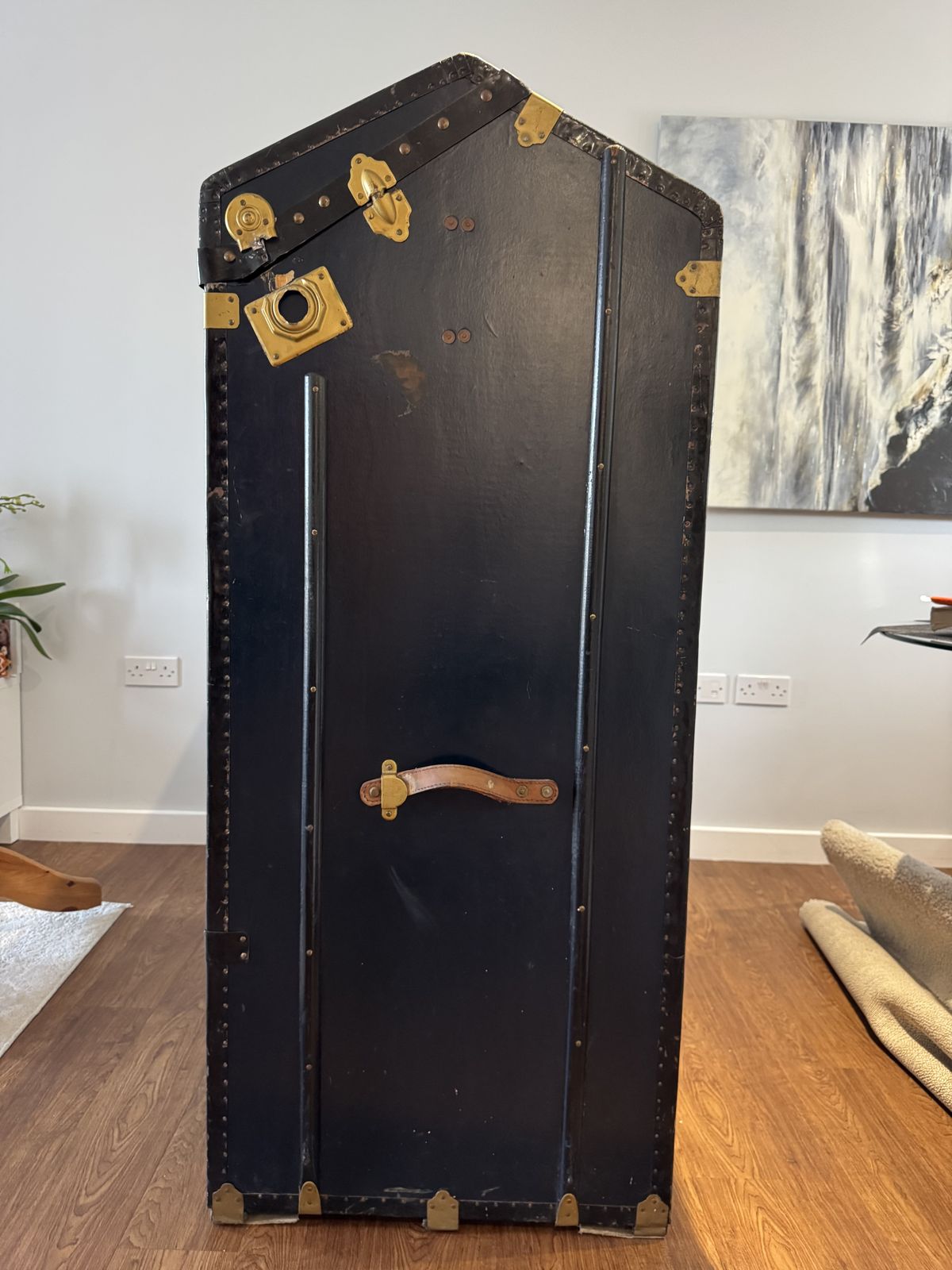Large Italian Vintage Travel Trunk By Massimo Cavallotti, Milan photo for sale