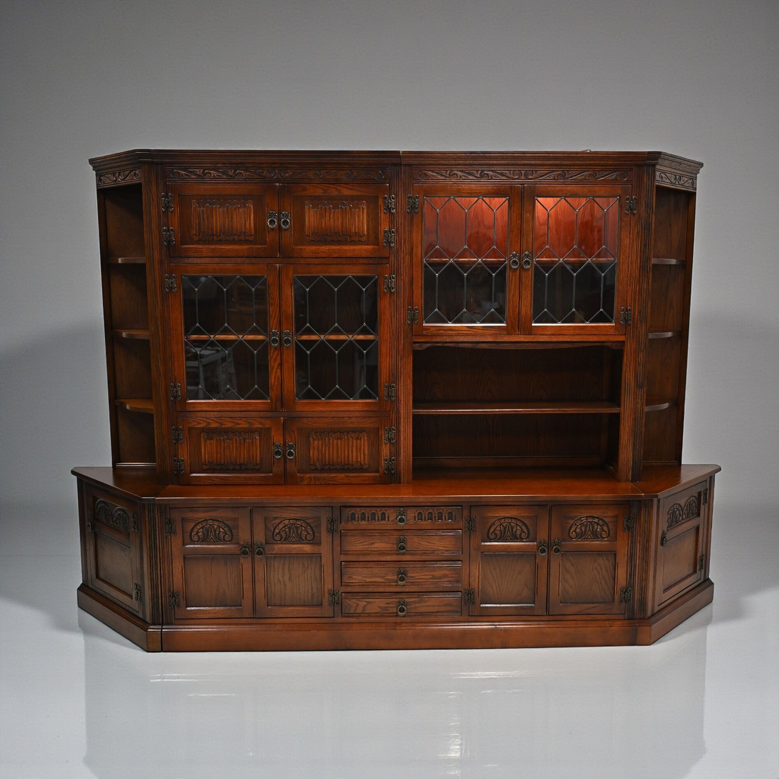 Old Charm Wall Unit Display Bookcase Tudor Brown Free Uk Delivery*