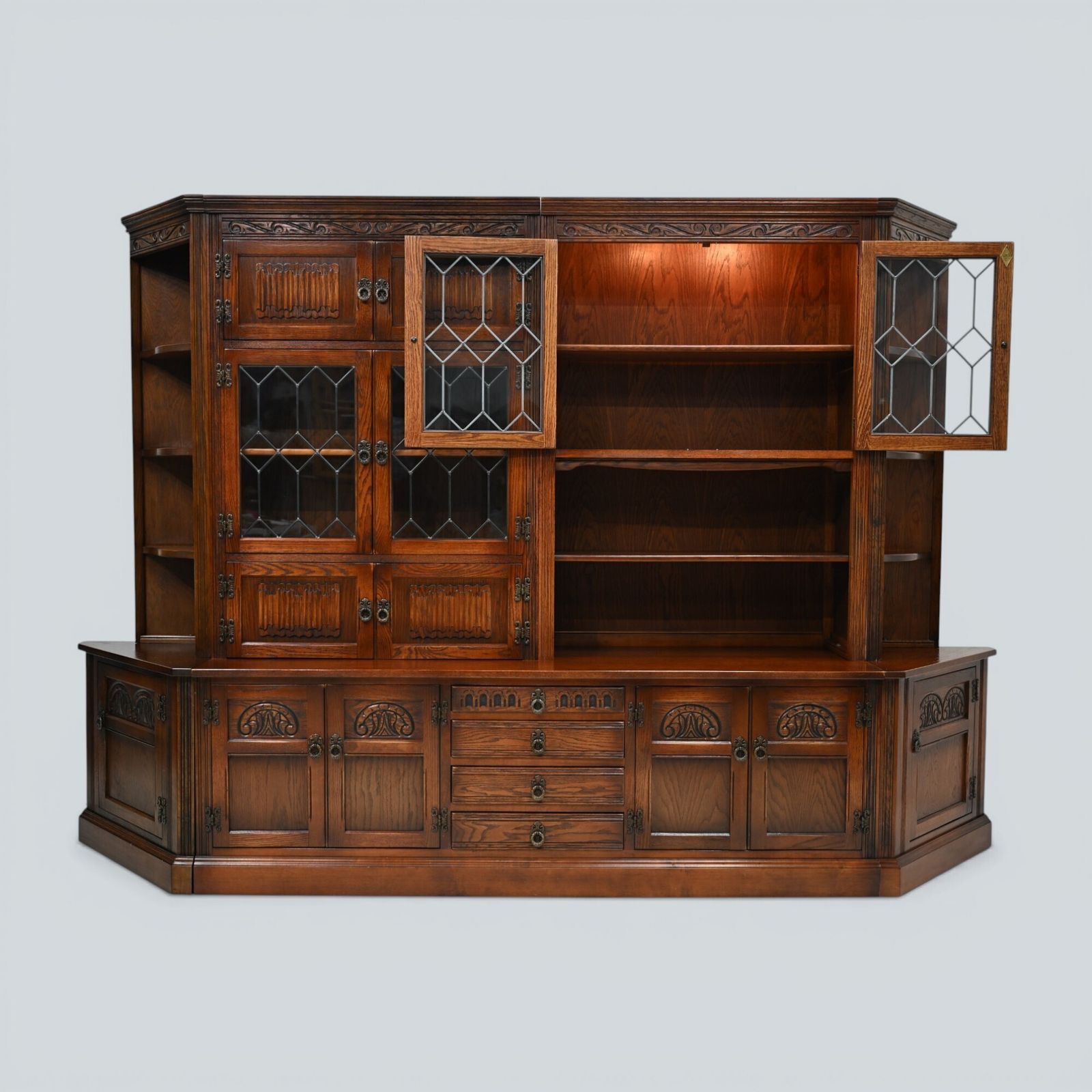 photo for sale Old Charm Wall Unit Display Bookcase Tudor Brown Free Uk Delivery*