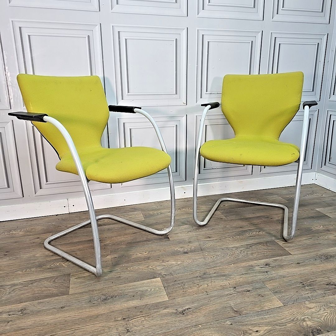 Pair 2 Cantilever Chairs Orangebox X10 Guest Visitor Office Desk Waiting Room