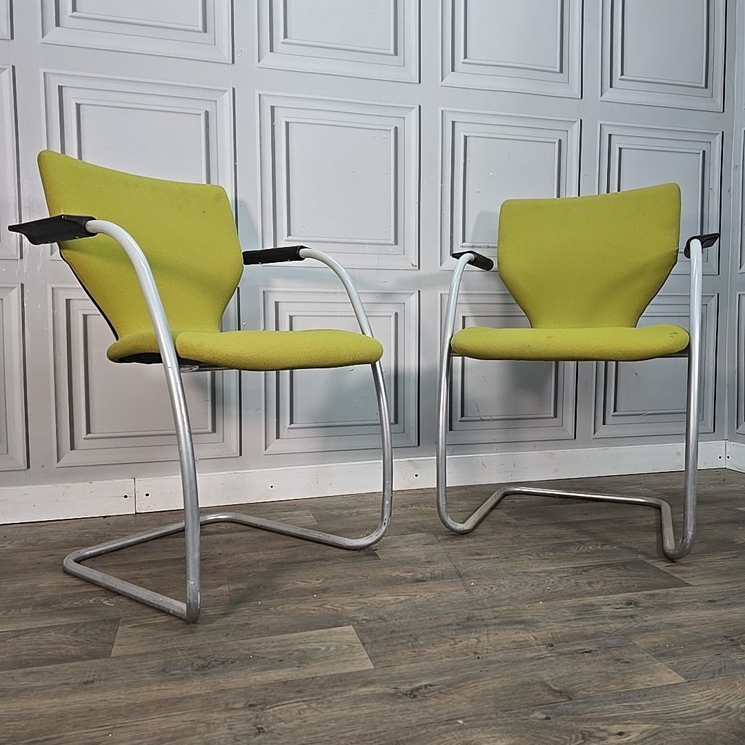 Pair 2 Cantilever Chairs Orangebox X10 Guest Visitor Office Desk Waiting Room photo furniture