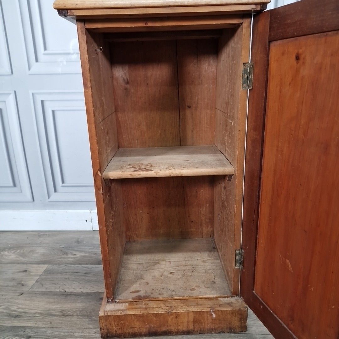 Antique Pot Cupboard Nightstand Bedside Marble Top Cabinet Victorian Edwardian photo buy
