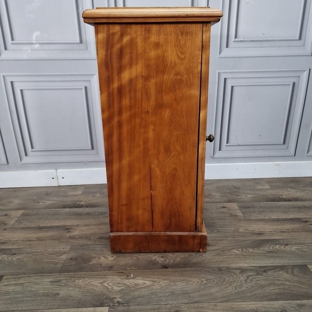 photo vinterior Antique Pot Cupboard Nightstand Bedside Marble Top Cabinet Victorian Edwardian