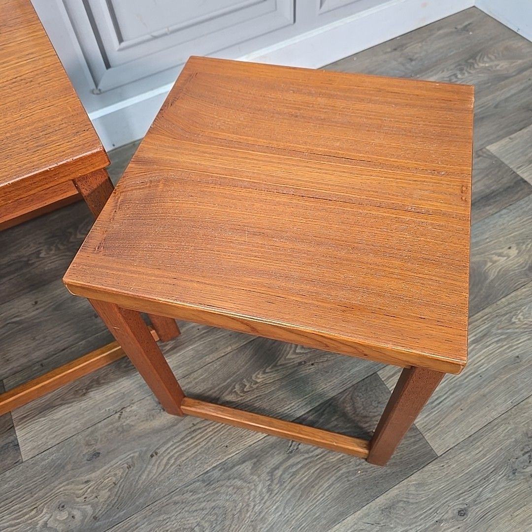 Retro Nest Of Tables Vintage Mid Century Modern Teak – Coffee Side Danish Mcm photo vintage