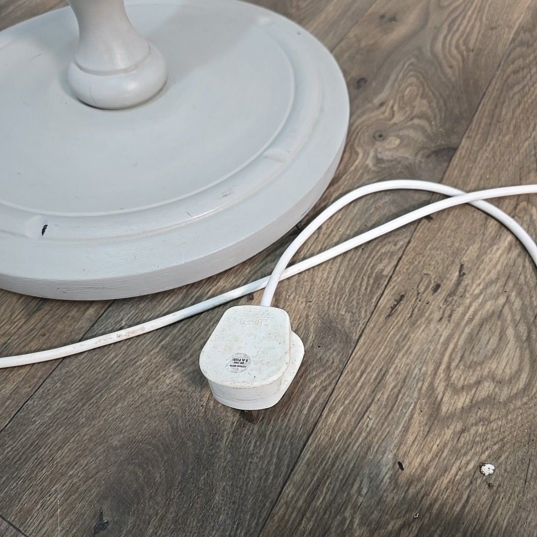 photo buy Retro Vintage Standard Lamp Painted Wooden Barley Twist Light For Rewiring