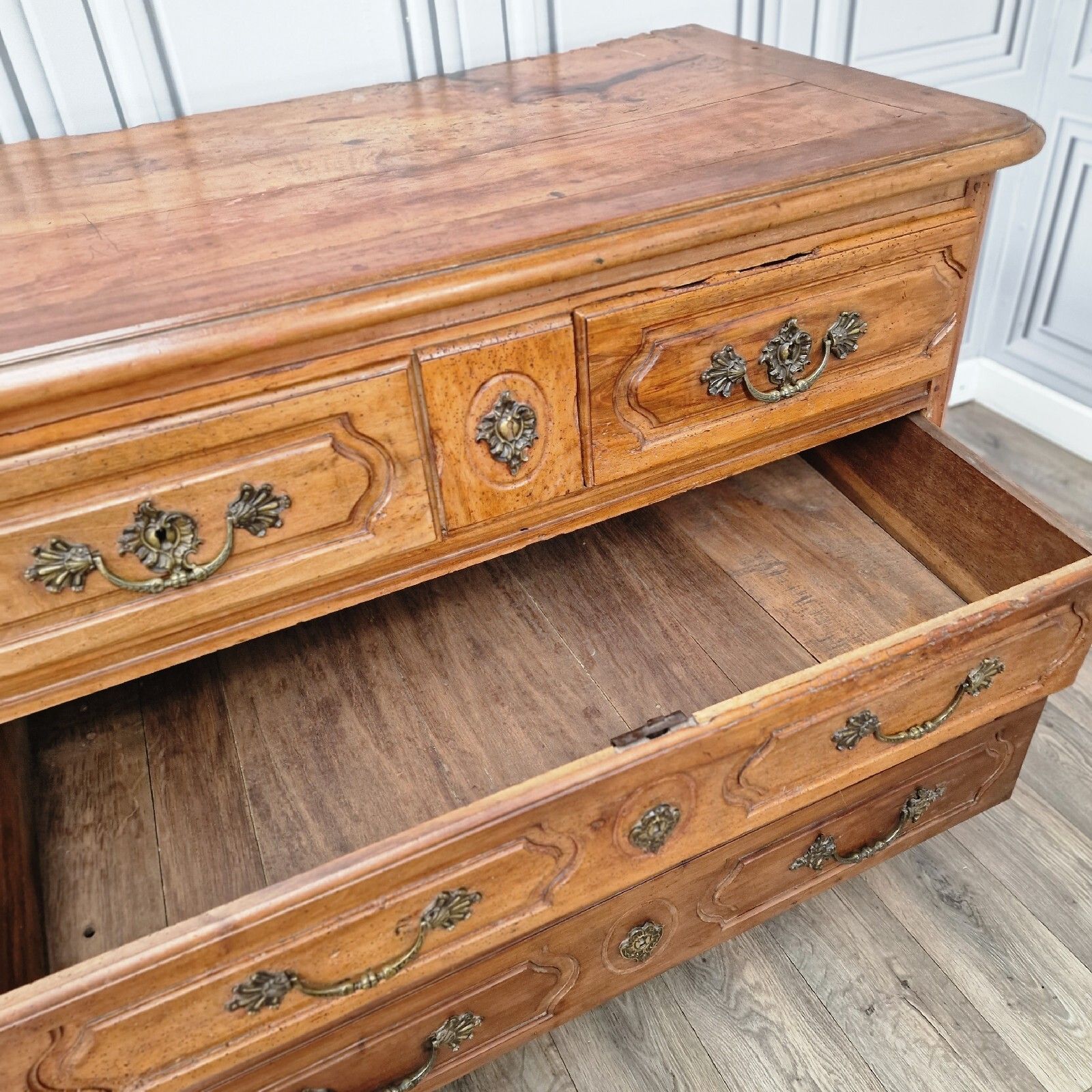 photo for sale Antique Spanish Chest Of Drawers Commode 18th Century Cherry Wood Georgian