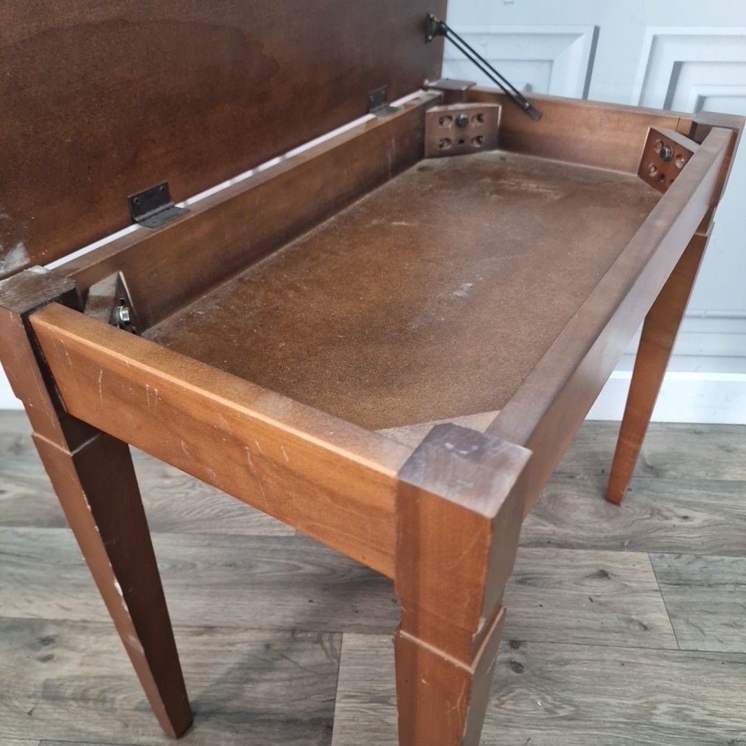 photo furniture Vintage Sewing Stool Coffee Table Wooden Lift Top Piano Music Tapered Legs