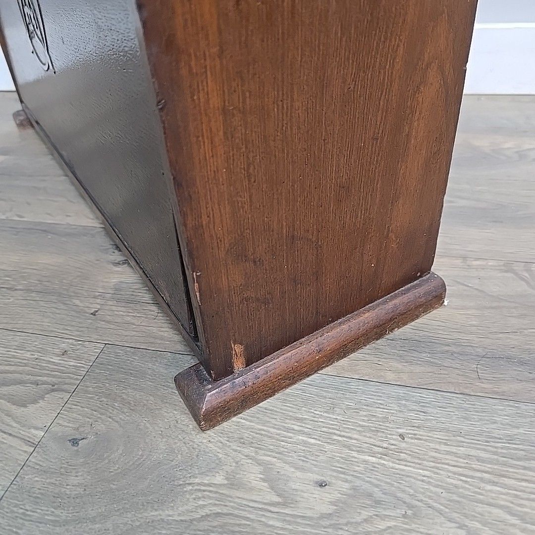 photo vintage Antique Bureau Bookcase Letter Rack – Arts & Crafts Storage  Wooden Oak