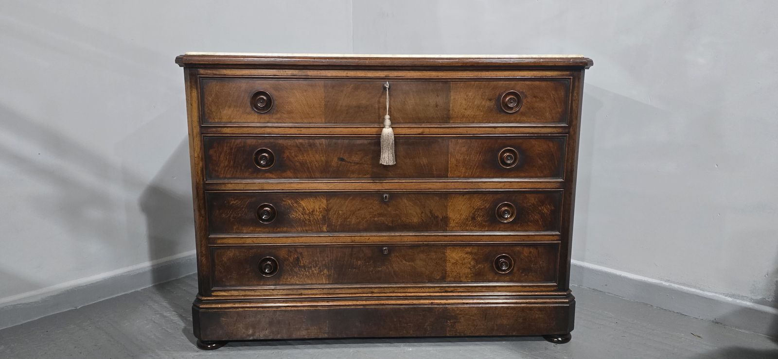 Superb French Walnut Commode Chest Of Drawers photo for sale